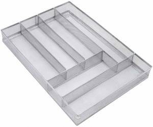 Kitchen <b>Drawer</b> Organizer Flatware Organizer <b>Drawer</b> Dividers with <b>6</b> Compartment Silverware Organizer Metal Mesh Cutlery Tray - Product Image 2