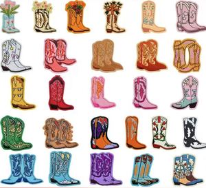 Botas Vaqueras Occidentales al por Mayor con Parche de Logotipo Bordado Termoadhesivo, Botas Vaqueras para Niña, Hermosos Parches Termoadhesivos para Sombrero Vaquero - Product Image 1