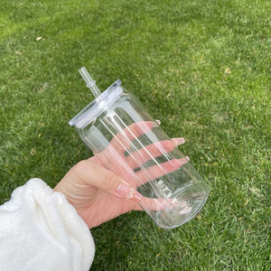 Verre à bière en acrylique transparent 20 oz, gobelet à boire en plastique, mug à bière avec couvercle en PP et paille pour enveloppes UV DTF - Product Image 4