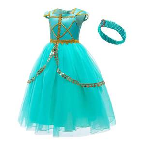 Robe de princesse Jasmine pour fille, costume arabe pour Halloween, anniversaire, cosplay, fête, carnaval - Product Image 4