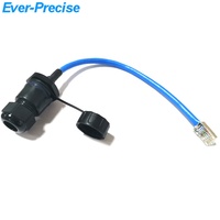Montage sur panneau rj45 connecteur étanche avec câble femelle connecteur ethernet étanche rj 45 CAT6 Bouclier avec capuchon anti-poussière