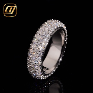 Bague de Fiançailles et de Mariage Empilable en Argent 925, Entièrement Pavée de Diamants de Laboratoire Créés, Luxe, Faible MOQ, Vente Directe Usine - Product Image 2