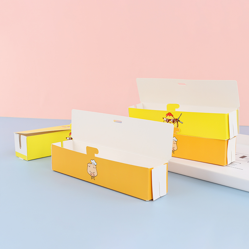 Brown Kraft Hotdog Box Disposable Food Container Takeaway Hot Dog Tray Hot Dog Packaging Paper Box