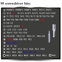Kit de tournevis Torx magnétique 110 en 1, outil de démontage et de réparation de téléphone portable, gris foncé et rouge, outils de précision