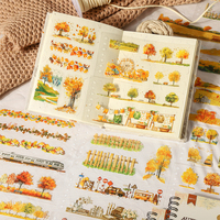 Carnet d'autocollants spirale en PET imperméable Mr.Paper, thème automne, décorations de paysages pour journalisation, scrapbooking et loisirs créatifs