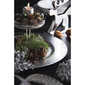 Assiettes de présentation jetables Excelsa, lot de 6, en plastique argenté platine, 33 cm - Product Image 3