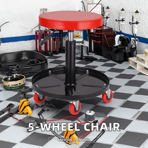 Silla <span class=keywords><strong>de</strong></span> taller ajustable <span class=keywords><strong>de</strong></span> 5 ruedas para reparación <span class=keywords><strong>de</strong></span> automóviles, asiento redondo rodante con herramienta para vehículos, herramientas <span class=keywords><strong>de</strong></span> reparación <span class=keywords><strong>de</strong></span> automóviles - Product Image 2
