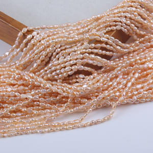 Natural Freshwater Pearl DIY Necklace <b>Bracelet</b> 3-4mm Loose Bead <b>String</b> Double-Sided Glossy Pink Potato Shape Zhuji Straight Hole - Product Image 4