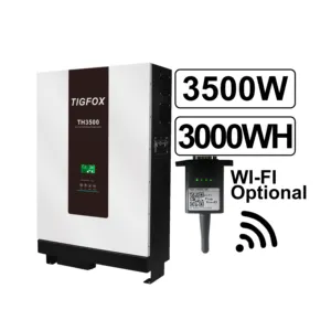 TIGFOX 220V 30KW 20KW 5KW 3KW Lifepo4太阳能电池组一体机逆变器系统家庭储能系统，带应用WiFi