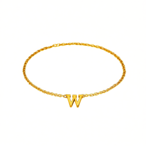 Bracciale in acciaio inossidabile con lettera W, larghezza 6 mm, per donna, gioielli alla moda - Product Image 2