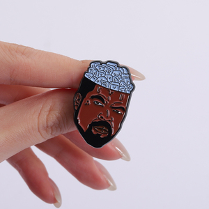Broches de Esmalte con Retratos de Raperos, Símbolo de Cerebro del Hip Hop, Joyería de Estilo Urbano Inspirada en Álbumes de Música, Venta al por Mayor - Product Image 4