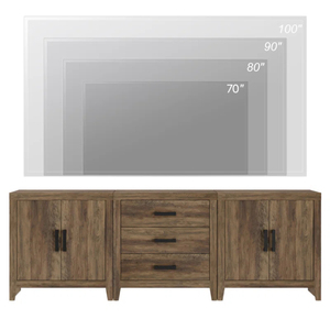 3-Piece Modular Entertainment Center with Drawers and Doors, Farmhouse Media Console for Living Room, Bedroom, Home - Product Image 2