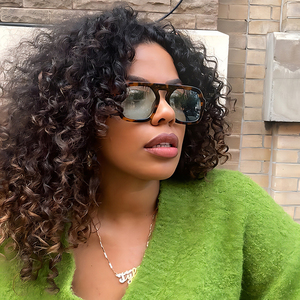 2024 nouveau concepteur <span class=keywords><strong>grand</strong></span> carré Vintage pilote femmes luxe lunettes de soleil hommes mode léopard lunettes Rectangle surdimensionné lunettes de soleil - Product Image 3