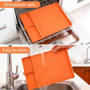 Silicone Grill <b>Mat</b> <b>BBQ</b> Griddle Tools <b>Mat</b> with Drip Pad Side Shelf <b>Mats</b> Thin Temperature Resistant Multi-Functional Grill Tool - Product Image 5