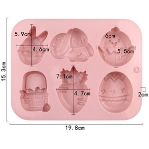 Moule en silicone pour gâteaux, savons et bougies, réutilisable, pour la Pâques, en forme d'œuf, de lapin et de panier, pour la fabrication artisanale DIY - Product Image 2