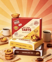 Boîte à tartelettes personnalisée avec logo, en papier biodégradable, contenant alimentaire jetable pour pâtisseries, emballage pour boulangerie, pâtisserie, à emporter