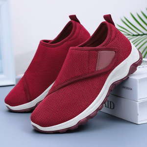 Zapatos informales sin cordones de <span class=keywords><strong>tenis</strong></span> de nuevo estilo para <span class=keywords><strong>mujer</strong></span> Fabricante de material superior de punto con mosca transpirable en China Precio barato - Product Image 5