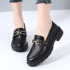 Mocassins Plats BUKEN <span class=keywords><strong>Femme</strong></span> Nouveau Style, Dessus en PU Noir, Boucle, Légers, Design Slip-On, Tendance Mode Hiver, <span class=keywords><strong>Semelle</strong></span> Intermédiaire en Caoutchouc - Product Image 3