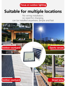 高い明るさ15W IP67 ABSソーラーランプ屋外防水LEDフラッドライトガーデンストリート用 - Product Image 6