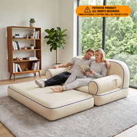 Sofa Tiup Modern, Sofa Lipat, Kasur Tiup, Sofa Udara Multifungsi 2 Dudukan untuk Dalam Ruangan, Patio, dan Halaman