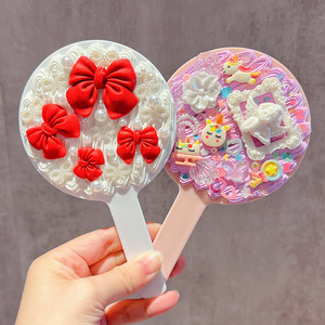 Handheld <b>Mirror</b> Diy Kit Round <b>Plastic</b> Personalized Makeup <b>Mirror</b> With Cute Characters For Girls Craft Project - Product Image 2