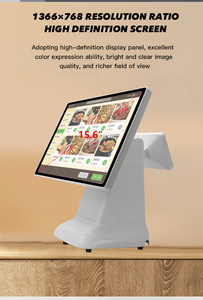 เครื่องคิดเงินร้านอาหาร/ร้านขายของชำแบบ All-in-One รุ่นขายดีปี 2026 หน้าจอสัมผัสขนาด 15.6 นิ้ว พร้อมจอแสดงผลสำหรับลูกค้าขนาด 15.6 นิ้ว ใช้ CPU I3 - Product Image 6