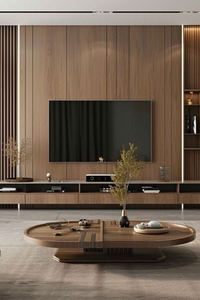 Meuble mural <span class=keywords><strong>TV</strong></span> en bois traditionnel, écologique et durable, au design antique, pour salon, appartement familial - Product Image 5