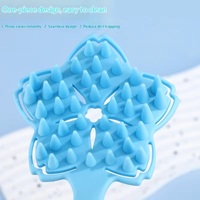 Nouvelle brosse de massage du cuir chevelu à poils rigides en polypropylène 4G avec manche long pour le lavage des cheveux