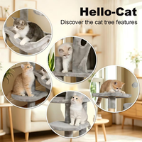Arbre à chat de luxe multi-niveaux, grands formats, avec poteaux à gratter en sisal naturel et mobilier d'activités en peluche pour familles multi-chats