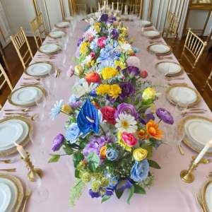 Arreglo caprichoso de flores silvestres Pastel Blanco Amarillo Jardín Prado Boda Zócalo Pasillo Suelo Flores de imitación Flor artificial - Product Image 3