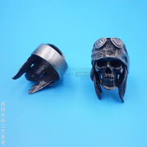 Anillo de Calavera Vintage Personalizado, Negro Antiguo, 3D Estereoscópico, Joyería para Hombre, Regalo, Diseño Geométrico de Esqueleto - Product Image 4