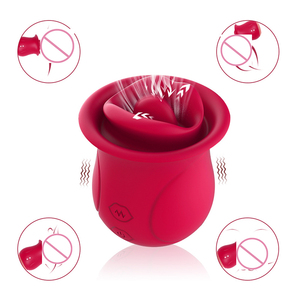 Vibratore per Coppie a Forma di Rosa con 10 Frequenze di Vibrazione e Suzione, Vibratori per Punto G, Giocattoli per Adulti per <span class=keywords><strong>Donne</strong></span> - Product Image 3