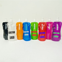 Flasque souple TPU sans BPA de logo personnalisé pour Trail Race Running 500ML Porte-bouteille d'eau pliable étanche Sac à eau pliable