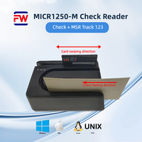 Lecteur de chèques et de cartes magnétiques FUWEI MICR1250 efficace avec interface USB, norme ISO1004, installation externe multi-emplacements