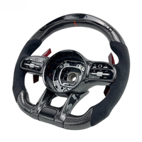 Volant en fibre de carbone LED Mercedes-AMG compatible avec C63, A45, E43, E63, W204, W205, 808, S63, W222, GLA, GLC