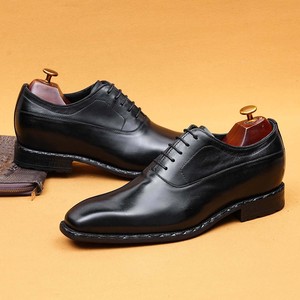 Korean-Style Fashionable Casual Leather Shoes Low-<b>Heel</b> <b>Men's</b> Distressed Leather Oxfords Genuine Cowhide Large Sizes Vintage - Product Image 6