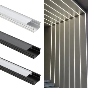 Hochwertige U-Form Schwarz Alu 6063 extrudiert Kunden spezifisches Aluminium-Kanal profil Für LED-Licht Aluminium profil