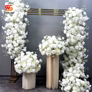 Decoración Floral para Escenario de Boda, Camino de Flores Blancas para Escaleras, Centro de Mesa Floral para Decoración - Product Image 1