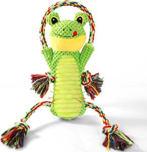 Rana verde interior poliéster PP algodón lujo mascota perro movimiento interactivo masticar juguetes chirriantes recién llegados - Product Image 1