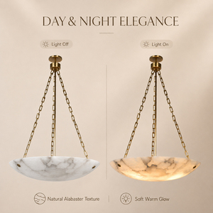 Natural Alabaster Chandelier Luxury Brass Pendant <b>Light</b> for Hotel Villa Dining Room OEM ODM Lighting Factory - Product Image 4