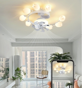 Modern Chandelier Luxury Simple Living Room Dining Room Bedroom Villa Model Room Home LED Chandelier Ceiling Petal Fan Lamp - Product Image 6