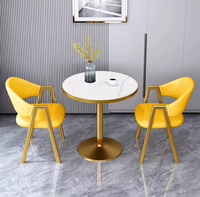 Petite table ronde pour la maison, table basse pour balcon, table de réception de bureau, table de négociation avec 2 chaises