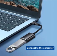 Adaptador USB Tipo C Macho a USB 3.0 Hembra de 10 Gbps, Aleación de Aluminio para Computadoras Portátiles y Dispositivos