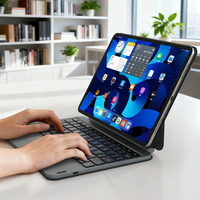 Casing Keyboard Nirkabel Magnetik BT dengan Trackpad Multifungsi untuk iPad Pro 11" 2022, Touchpad Sentuh Halus, untuk Penggunaan Bisnis