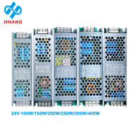 HHANG OEM Alimentation électrique à découpage double sortie pour bande LED intérieure mince AC/DC 100W-400W, 12V/24V, entrée 175-265V/90-135V