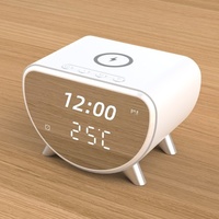 Jam Alarm Meja Pengisi Daya Nirkabel Multifungsi 15W dengan Layar Bergaya Cermin dan Pengisi Daya Ponsel
