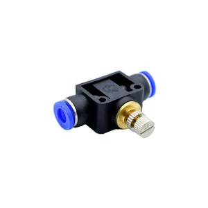 SA Pneumatic Push to Connect Air Flow Control Valve 4-12 OD Push-to-Connect Fitting Air Flow Control Valve Speed Controller
