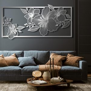 Art mural en métal unique fait à la main avec des motifs floraux pour les espaces de bureau d'intérieur à la maison ou le but de cadeau conçu et les matériaux de qualité supérieure - Product Image 4