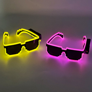 Kính khảm <span class=keywords><strong>LED</strong></span> phát sáng, dây đèn <span class=keywords><strong>EL</strong></span> nhấp nháy, trang trí tiệc tùng thời trang, phụ kiện mắt sáng rực rỡ cho lễ hội - Product Image 6