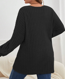 Nuova Giacca in Maglia da Donna Autunno-Inverno, Manica Lunga, Tinta Unita, Scollo a V, Stile Cardigan, Moda Plus Size - Product Image 3